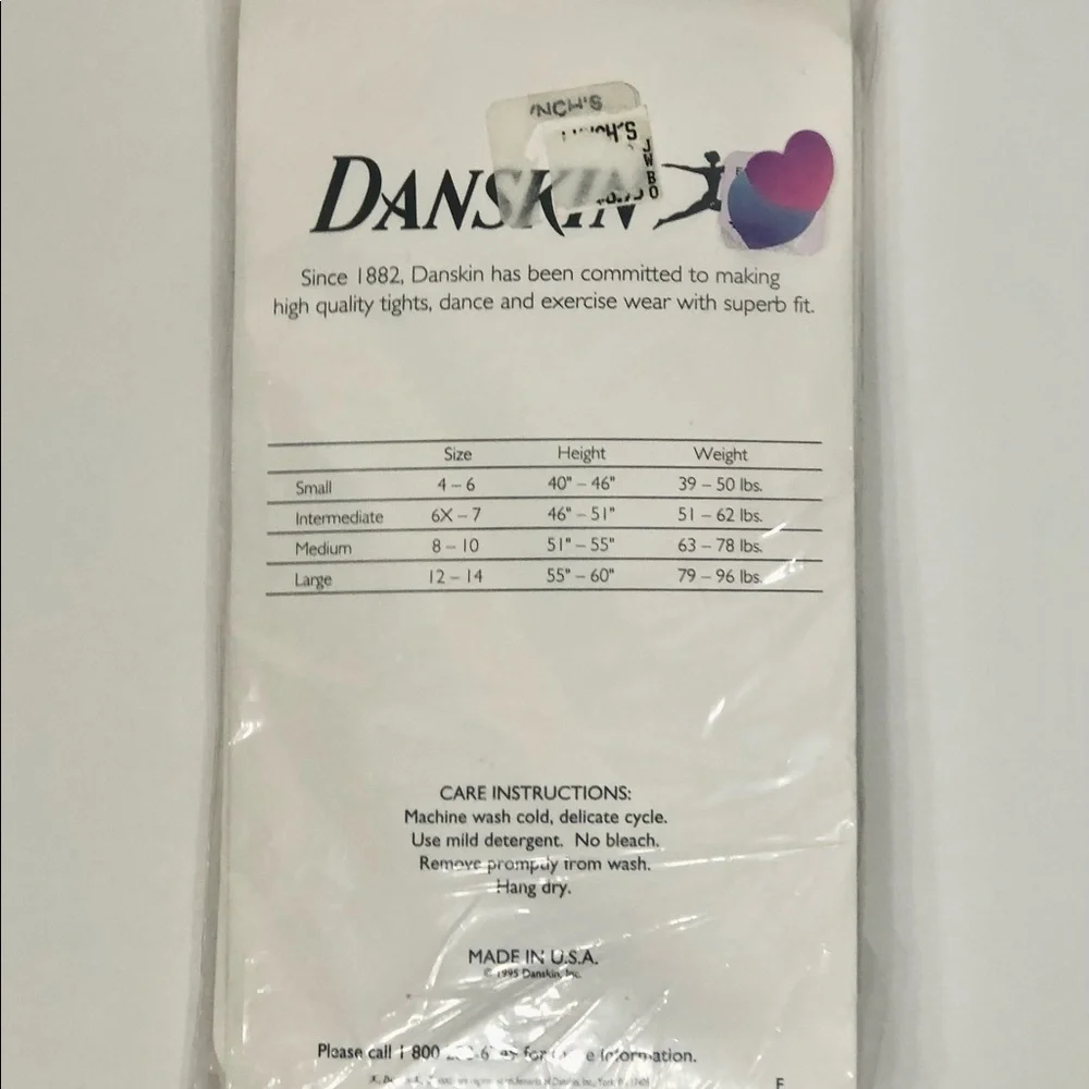 Danskin Kids Dance Stirrup Tights Brand New